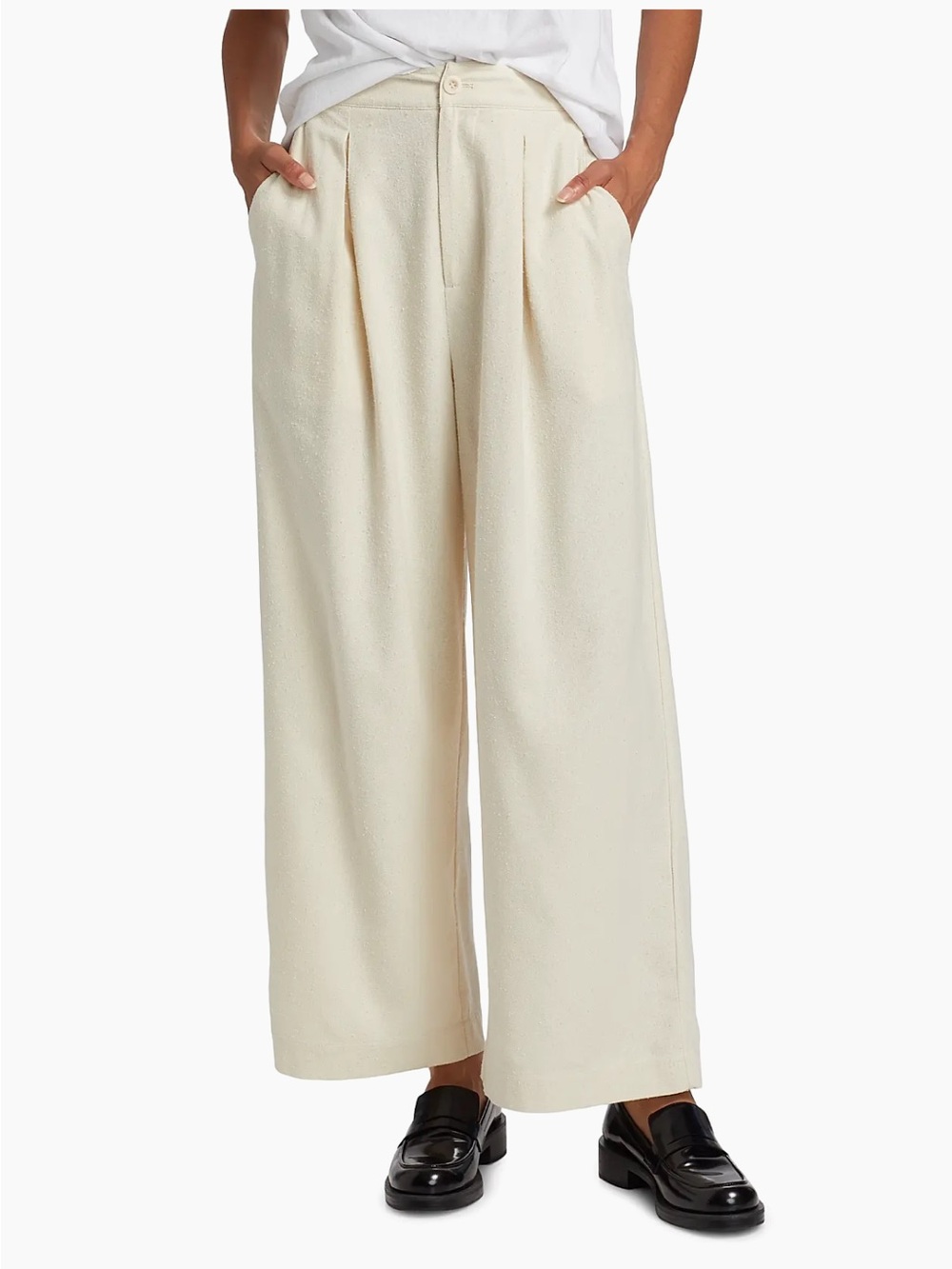 Jenni Kayne Textured Silk Relaxed-Fit Trousers